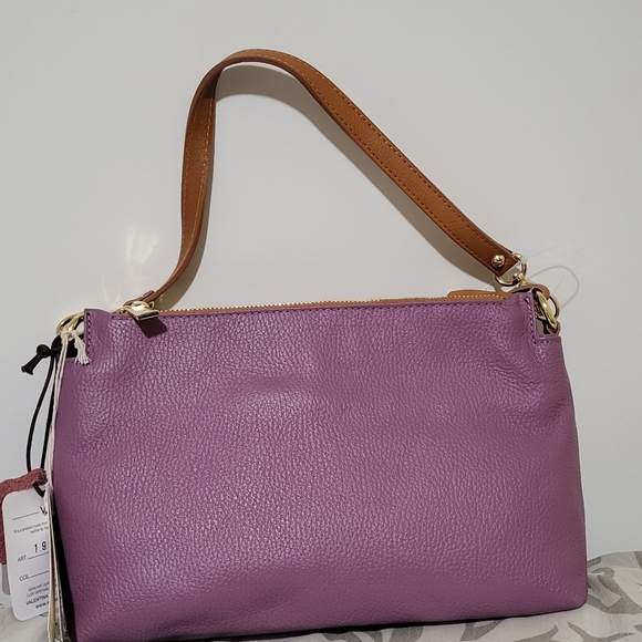 Valentina made in Italy Triple Entry Crossbody Bag  Violet NWT - Picture 3 of 8